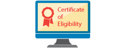 icon:computer; Apply Online for Certificate of Eligibility