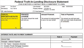 Truth-In-Lending APR Disclosure